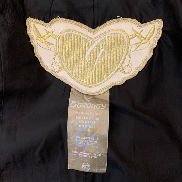 Groggy Military wool blend pea coat, extra small - Picture 7 of 13